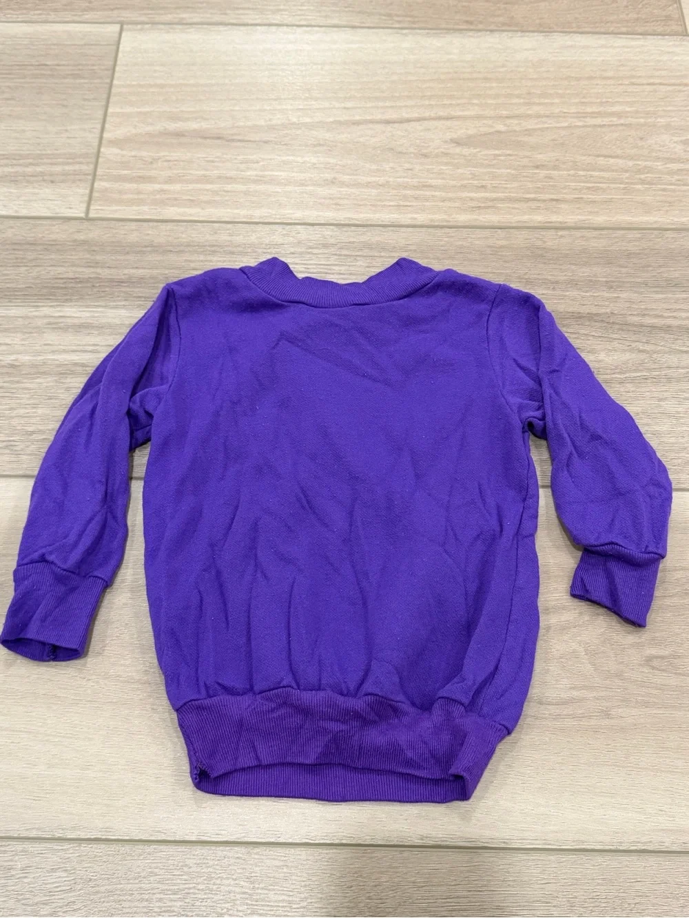 Vintage 80s 90s Disney Minnie Mouse Sweatshirt Toddler 2T Jog Togs Purple Neon